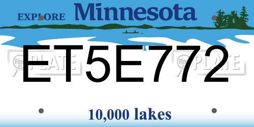 ET5E772 Minnesota License Plate