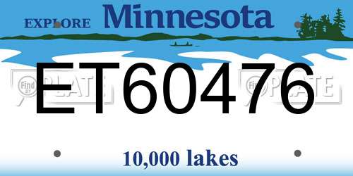 ET60476 Minnesota License Plate