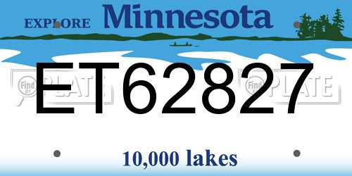 ET62827 Minnesota License Plate