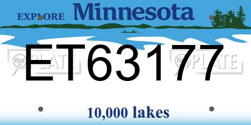 ET63177 Minnesota License Plate