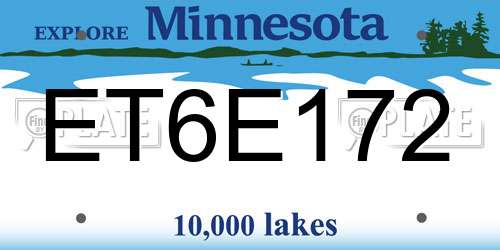 ET6E172 Minnesota License Plate