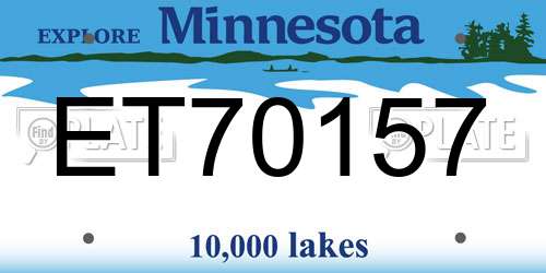ET70157 Minnesota License Plate