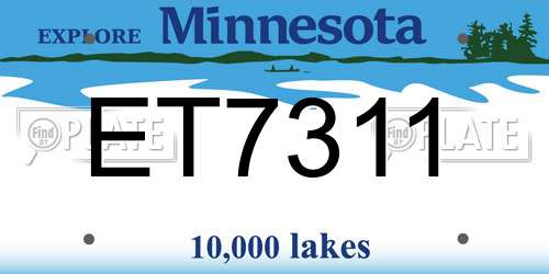 ET7311 Minnesota License Plate