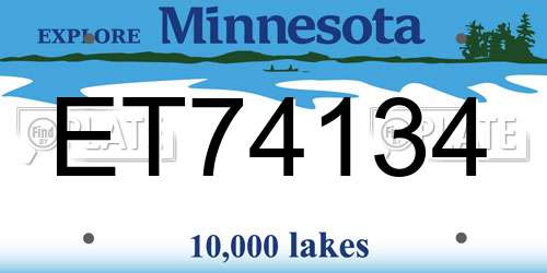 ET74134 Minnesota License Plate