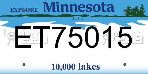 ET75015 Minnesota License Plate