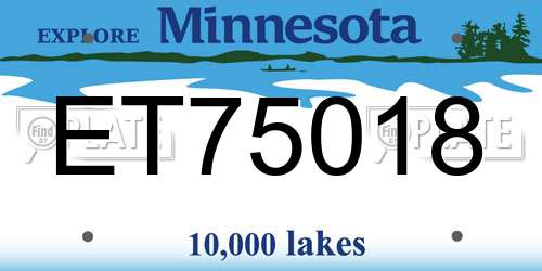 ET75018 Minnesota License Plate