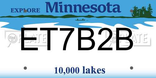 ET7B2B Minnesota License Plate