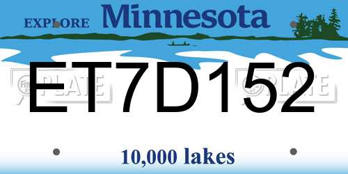 ET7D152 Minnesota License Plate