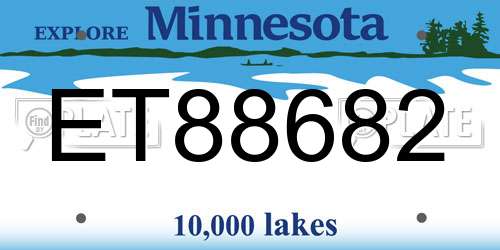 ET88682 Minnesota License Plate