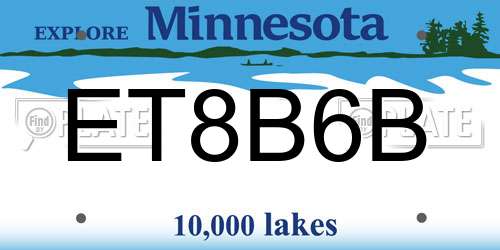 ET8B6B Minnesota License Plate