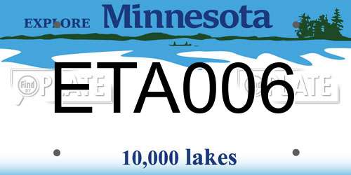 ETA006 Minnesota License Plate