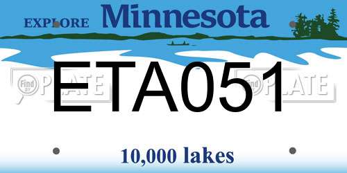 ETA051 Minnesota License Plate