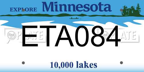 ETA084 Minnesota License Plate