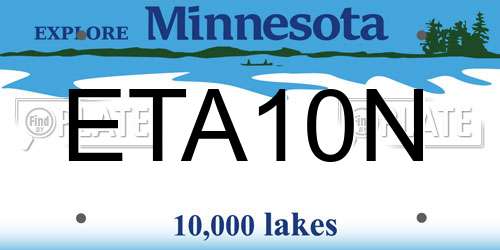 ETA10N Minnesota License Plate