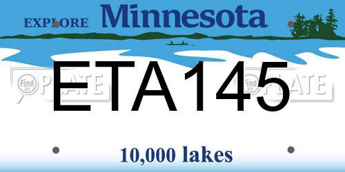 ETA145 Minnesota License Plate