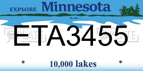 ETA3455 Minnesota License Plate