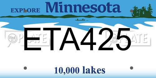ETA425 Minnesota License Plate