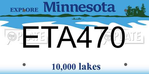 ETA470 Minnesota License Plate