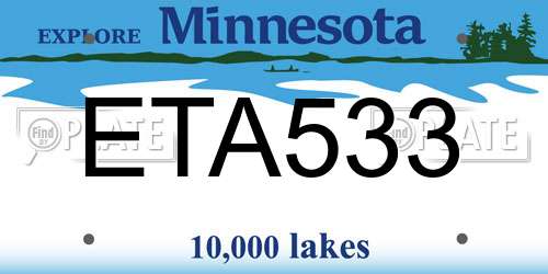 ETA533 Minnesota License Plate