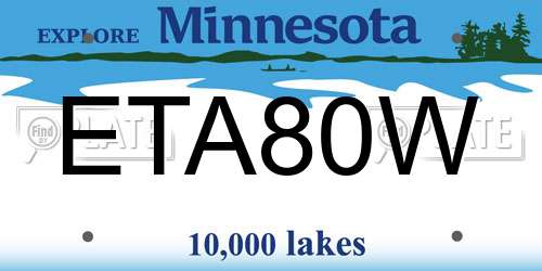ETA80W Minnesota License Plate