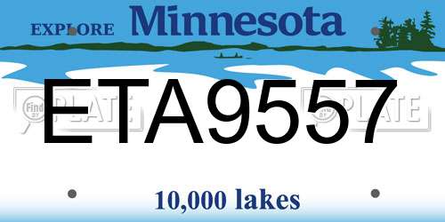 ETA9557 Minnesota License Plate