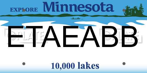 ETAEABB Minnesota License Plate
