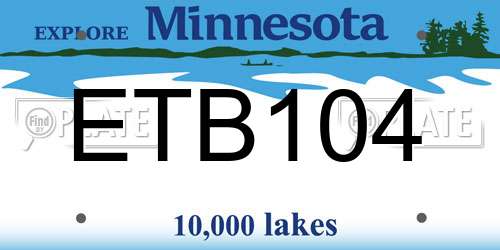 ETB104 Minnesota License Plate