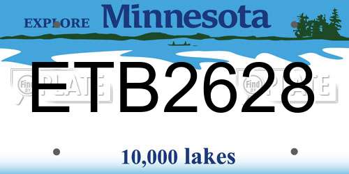 ETB2628 Minnesota License Plate