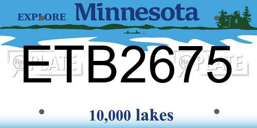 ETB2675 Minnesota License Plate