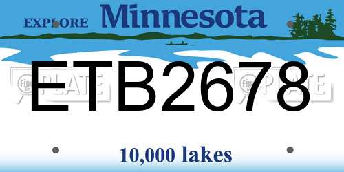 ETB2678 Minnesota License Plate