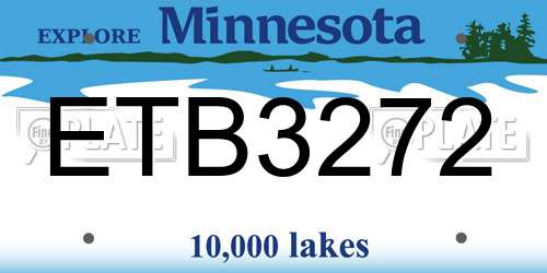 ETB3272 Minnesota License Plate