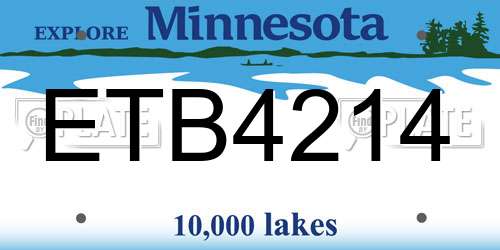 ETB4214 Minnesota License Plate