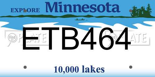ETB464 Minnesota License Plate
