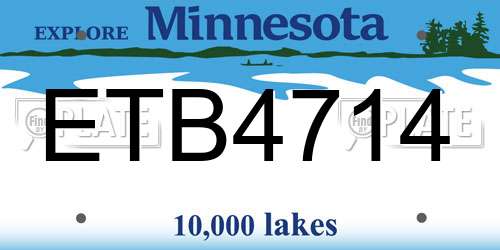 ETB4714 Minnesota License Plate