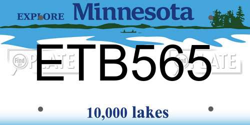 ETB565 Minnesota License Plate