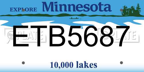 ETB5687 Minnesota License Plate