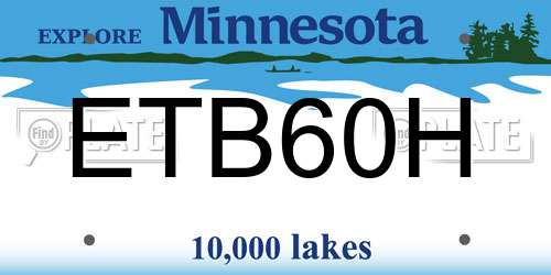 ETB60H Minnesota License Plate