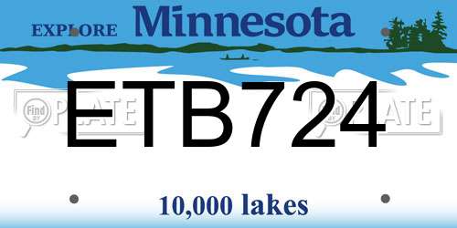 ETB724 Minnesota License Plate