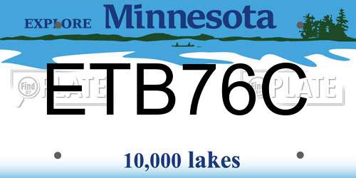 ETB76C Minnesota License Plate