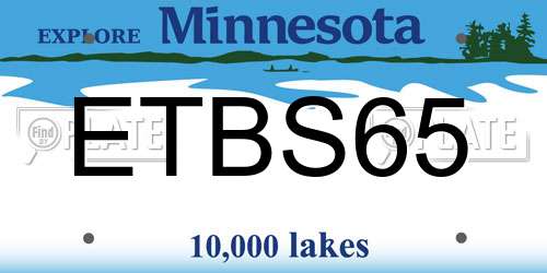 ETBS65 Minnesota License Plate