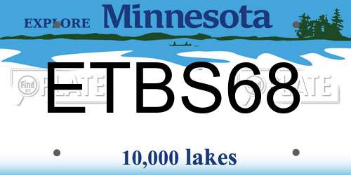 ETBS68 Minnesota License Plate