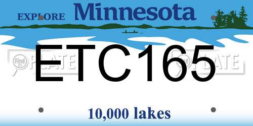 ETC165 Minnesota License Plate