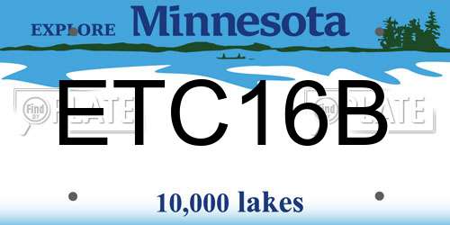 ETC16B Minnesota License Plate