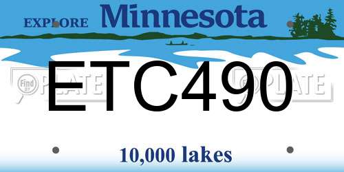 ETC490 Minnesota License Plate