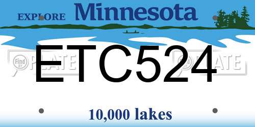 ETC524 Minnesota License Plate