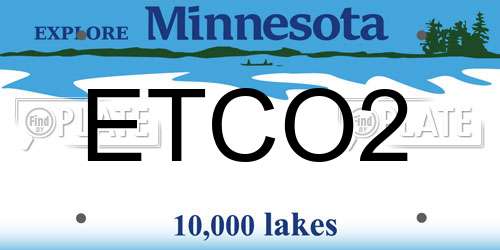 ETCO2 Minnesota License Plate