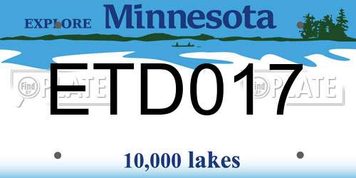 ETD017 Minnesota License Plate