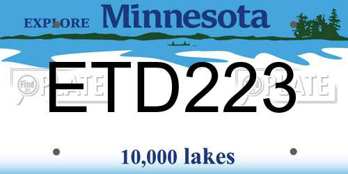 ETD223 Minnesota License Plate
