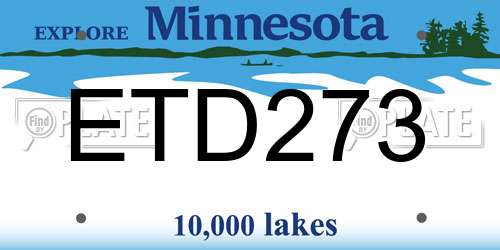 ETD273 Minnesota License Plate