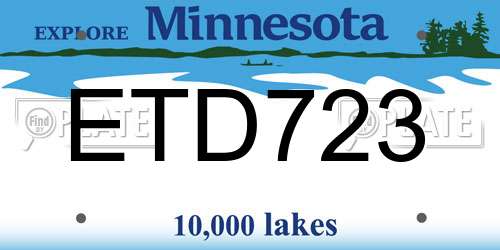 ETD723 Minnesota License Plate